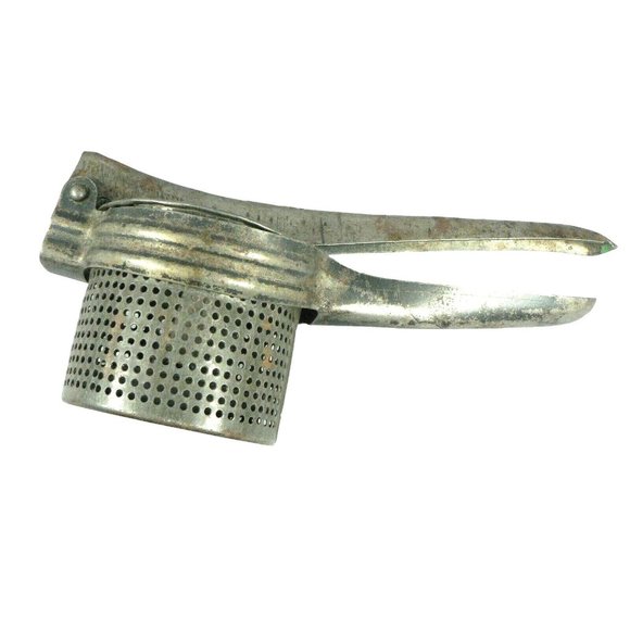 Potato Ricer Juicer Hand Press Masher Metal Primitive Vintage - Picture 7 of 12
